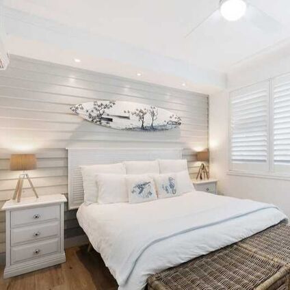 Coastal design bedroom painting completed by Inception Colours at Budgewoi